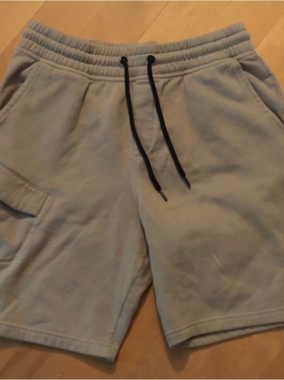 Urban Heritage Men's Athletic Drawstring Shorts in Light Gray with Black Cord